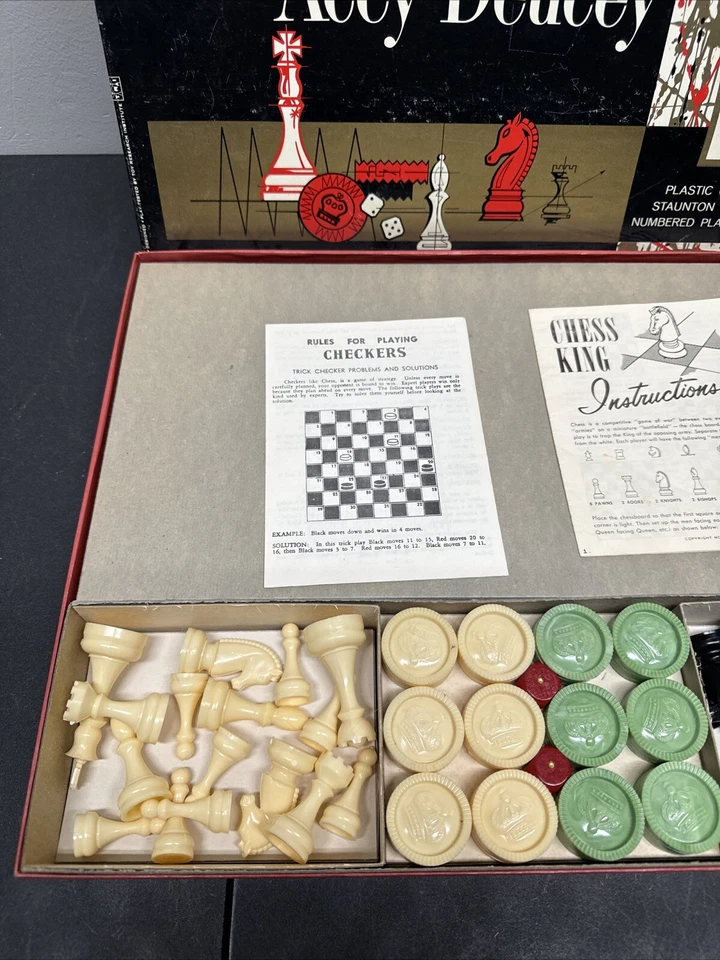 1963 TRANSOGRAM CHESS, CHECKERS, BACKGAMMON & ACEY-DEUCEY BOARD GAME 1212-198 - Image 2 of 4