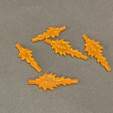 Lego Flames with Bar Transparent Orange Replacement Add-on Pieces Parts Lot of 5