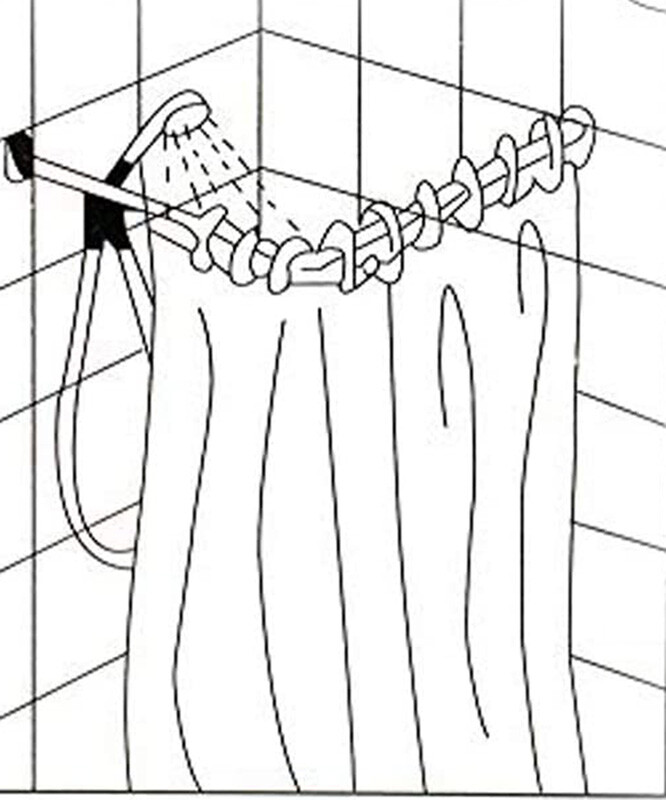 Bastone Per Tend Doccia A U 80x80x80 Cm Nero - Vetrineinrete - Foto 9