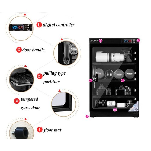 Four-layer Photographic Equipment Moisture-proof Box 80L Dehumidifier Cabinet - Picture 6 of 14