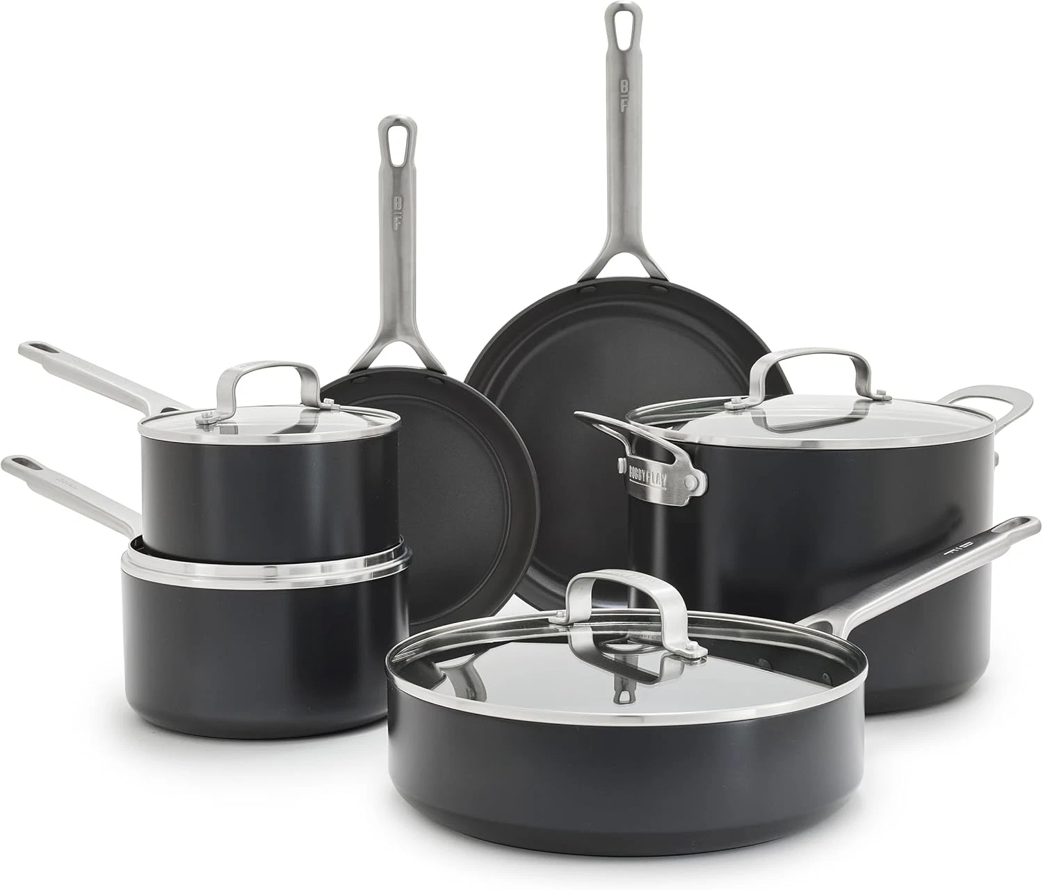 Bobby Flay 10-Piece Nonstick Cookware Set - PFAS-Free & Induction Compatible