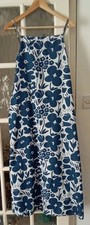 Marimekko Uniqlo Womens Floral Chambray Denim Camisole Maxi Dress XS Blue