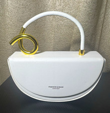 Women s White Semi-Circle Top Handle Bag Purs...