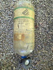 MSA 30 min 4500 psi Carbon Cylindar Air Tank VALVE  & Gauge Paintball