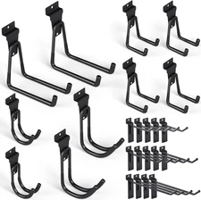 24 Pack Heavy Duty Slatwall Hooks, Black Garage Slatwall Panel Accessories Utili