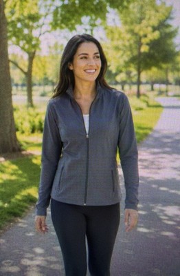 Lucy Athletic Active Full Zip Lightweight Jacket Black large workout  athleisure