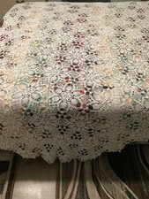 Vintage Crochet Lace Tablecloth 120 x 55