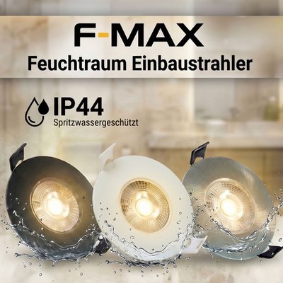 LED Bad Einbaustrahler Feuchtraum 5W IP44 flach Spot Bad 3-Step Dimmbar F-Max