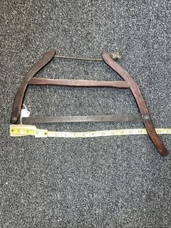 Antique1800s Hand Bow Saw handmade tool Small child size Sample Sz 13 x 14