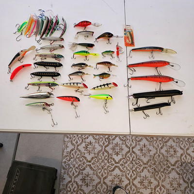 Bagley Heddon Mixed Lot 40 Hard Plastic Baits & Casting  Spoons Bass Freshwater