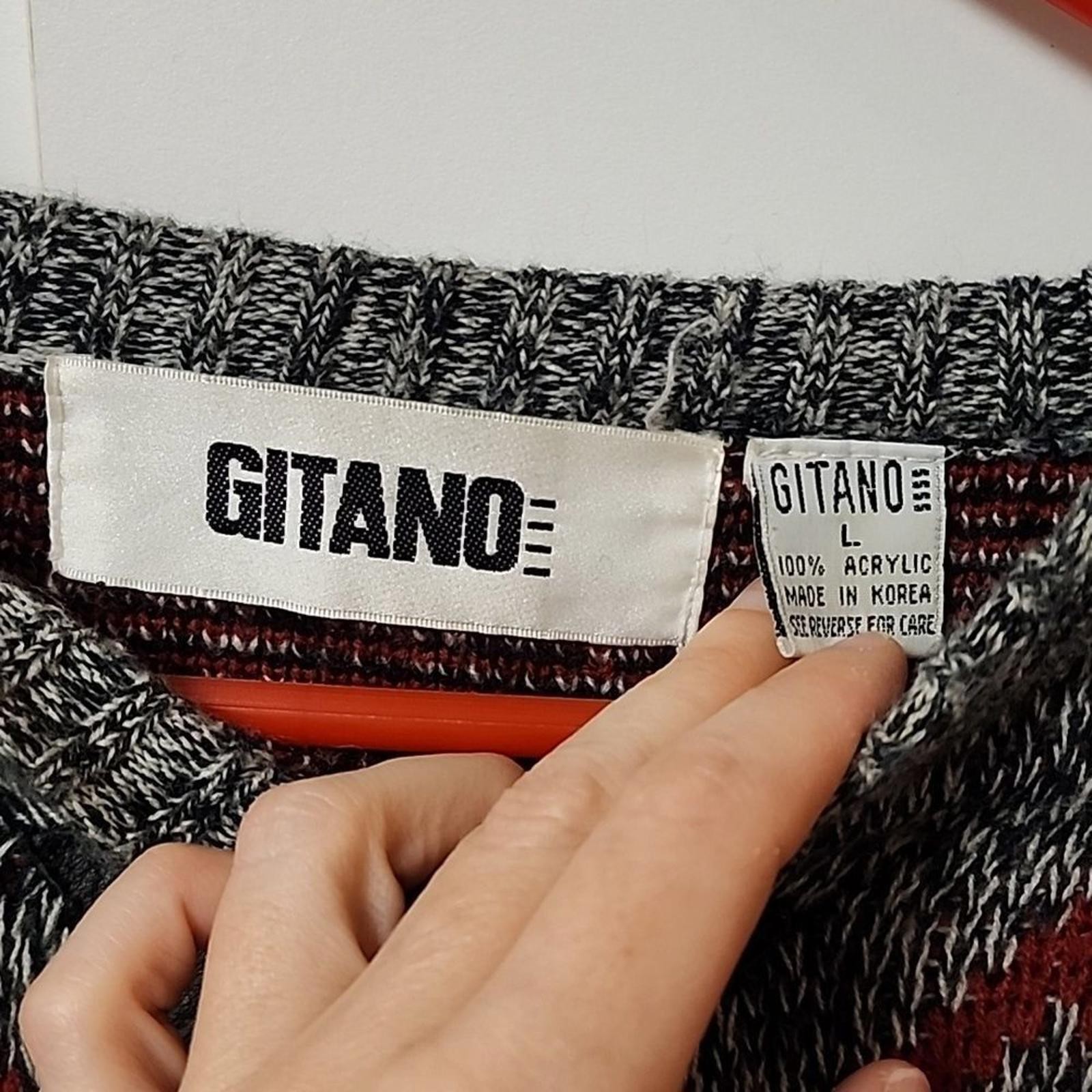 Gitano mens large grey diamond pattern sweater le… - image 5