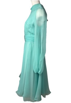sachin and babi light blue dress BABARONI Halter Chiffon Maxi Dress of Bridesmaid Steel Grey, Steel Grey / US0