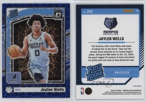 2024 Panini Donruss Optic Rated Blue Velocity Prizm Jaylen Wells #252 Rookie RC
