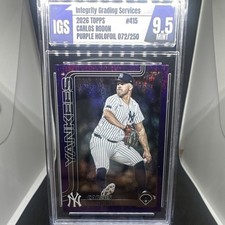 Topps 2025 Series 2 Carlos Rodon #415 Purple Holofoil /250 IGS 9.5 Yankees