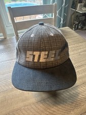 Vintage Steel K-Products Blue & Gray Snapback Hat Cap USA Made