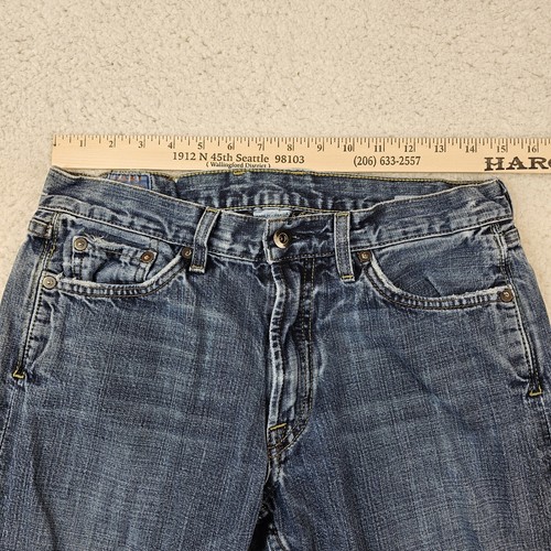 Lucky Brand Dungarees Women 28 Relaxed Bootcut Flap Pockets Blue Denim Made USA - Picture 3 of 16