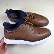 Bruno Marc Men's Brown Wingtip Brogue Lace-Up Faux Leather Oxford Dress 10
