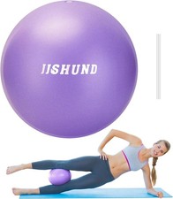 Pilates Ball, 9 Inch Small Exercise Mini Soft Workout Yoga Ball with Exercise Gu