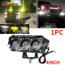 4 Dual Color Led Work Light Bar Cube Pod Driving Spot Fog Off Road Truck Atv