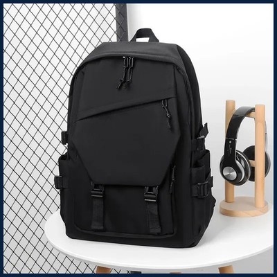 Simple Solid Color Backpack Travel School Work Large Capacity Bag
