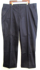NEW LANDS END Navy Straight Leg Chino Pants Sz 24 Womens Cuffed Leg