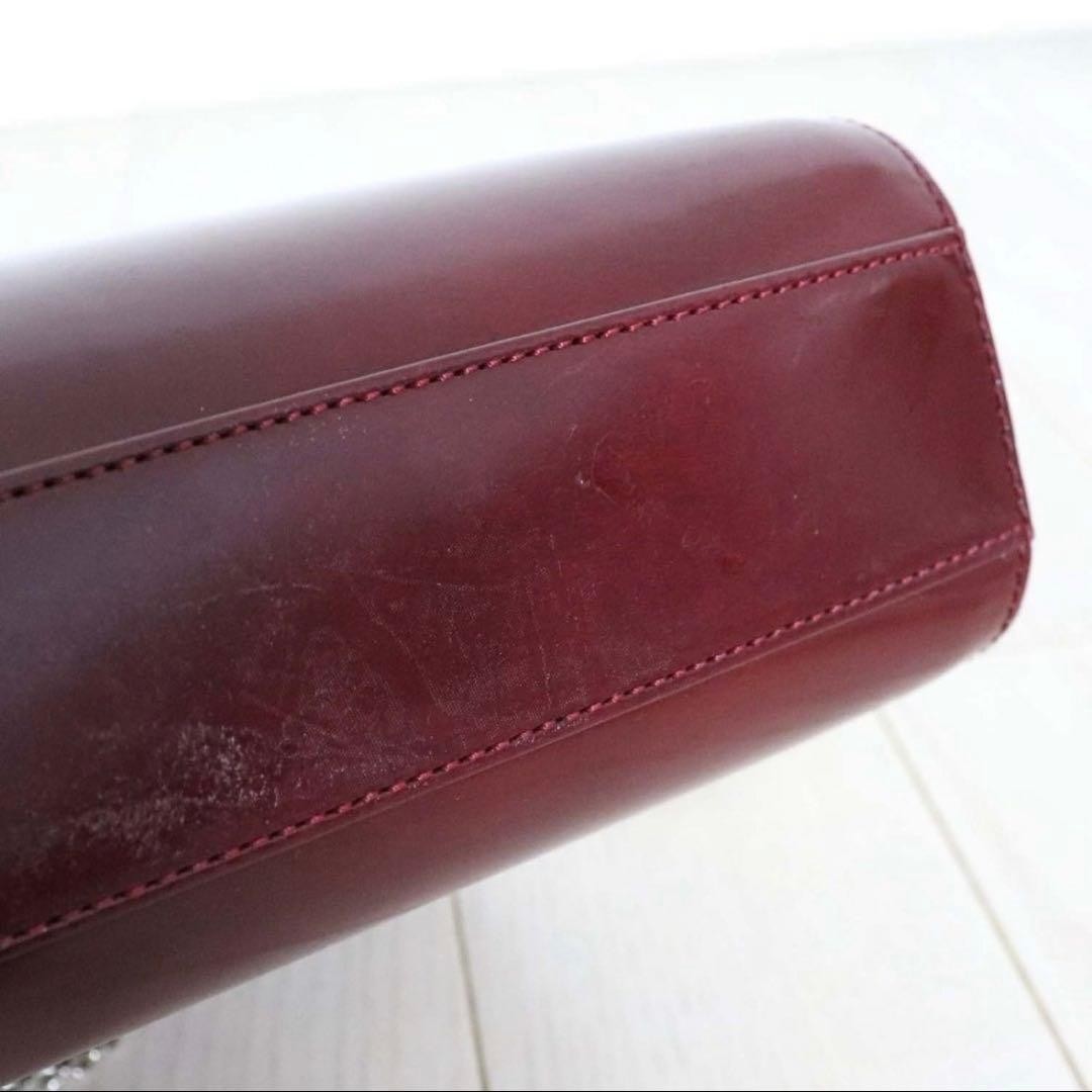 Cartier Panthere Leather 2Way Hand Shoulder Bag Bordeaux Used Authentic w/Box JP image 8
