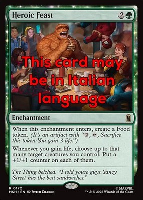 MTG HEROIC FEAST FOIL EXC - HEROIC BANKETT 172 - MSH - MAGIC
