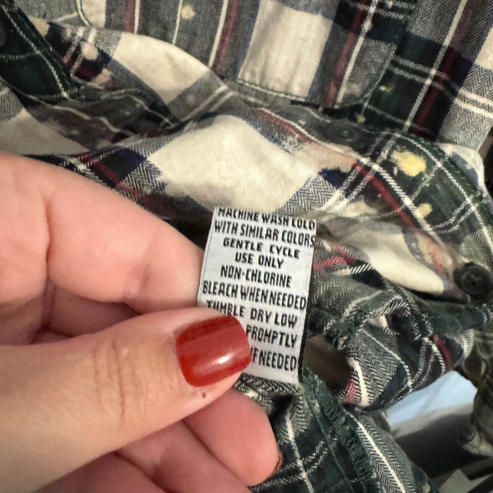 Vanilla Star Bleached Button Down Plaid Shirt Wom… - image 8