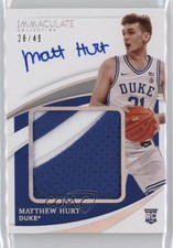 2021-22 Immaculate Collegiate Premium Rookie 28/49 Matthew Hurt Patch Auto 10qe
