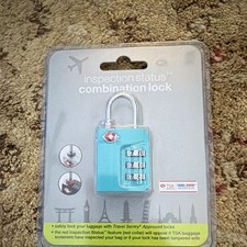 Travel Sentry Inspection Status TSA Accepted Combination Luggage Lock Blue