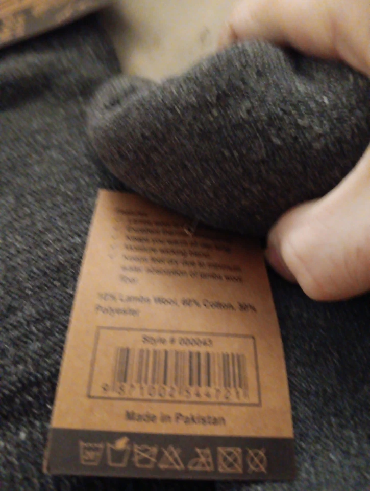 全新带标签 4 双男式 SZ 10-13 羊绒船袜中筒柔软保暖 wi — 第 3/3 张图片