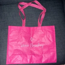 Vera Bradley Reusable Shopping Bag Gift Bag Tote Hot Pink