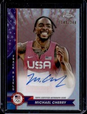 2024 Topps Chrome US Olympics Michael Cherry Auto Autograph #/344 USA