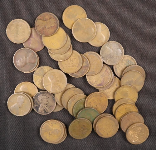 Roll of 47 - 1909 Lincoln Wheat Cents (AG - XF) - Decent Details and Appearances