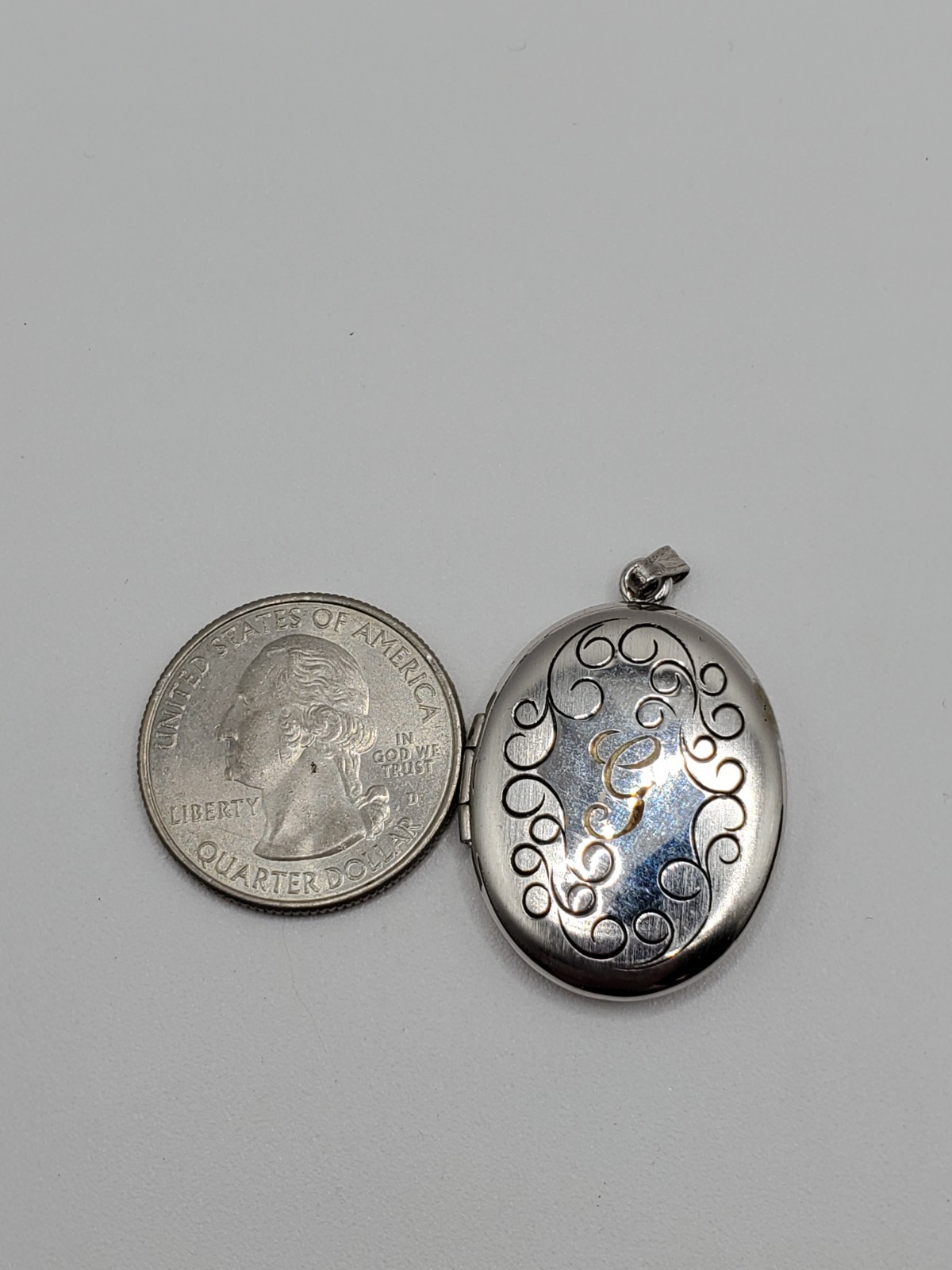 Engraved Initial Monogram G Vintage Sterling Silv… - image 3