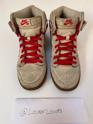 Size 10 - Nike Dunk Pro SB High Birch Hyper Red (2012)
