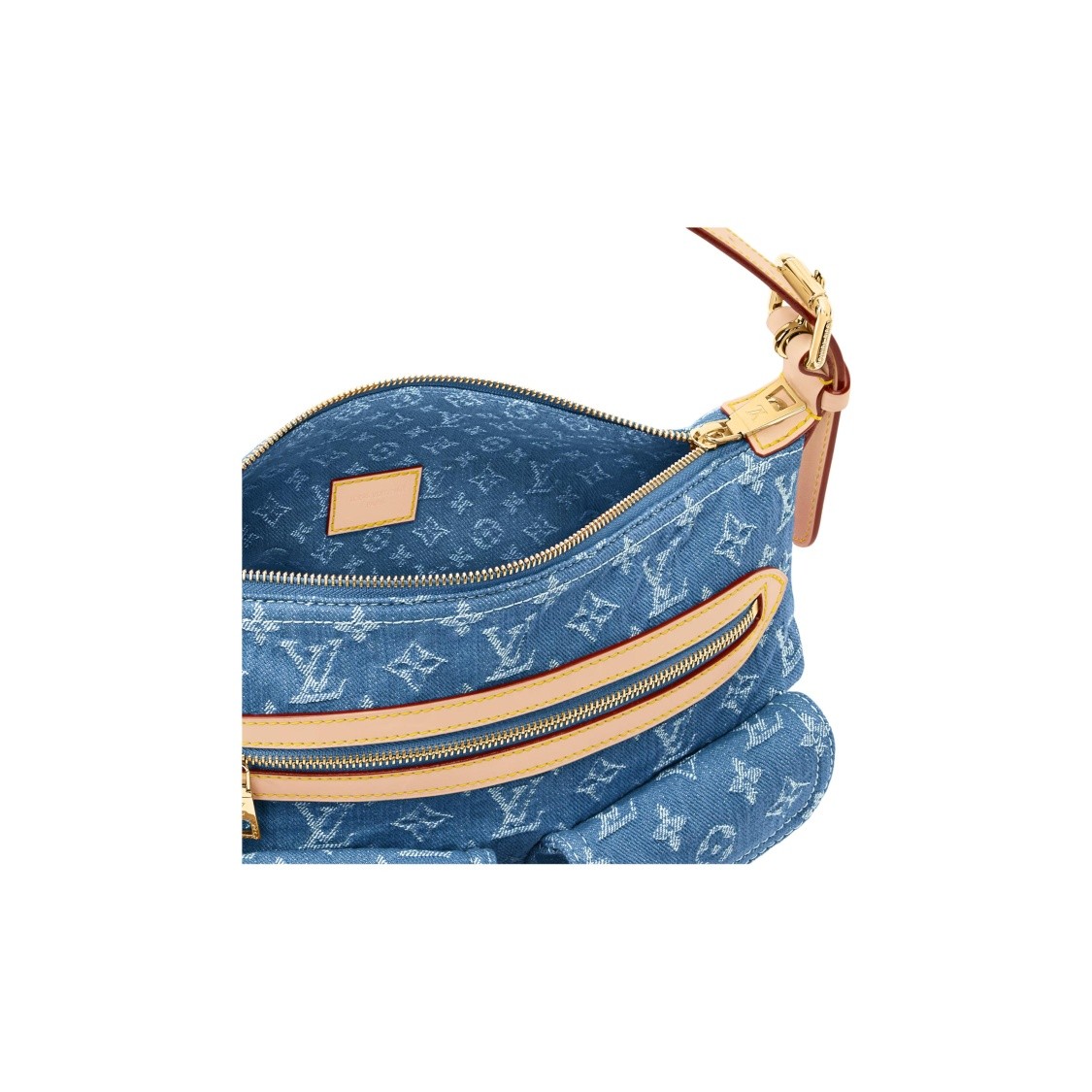 LOUIS VUITTON BAGGY Denim Shoulder Bag Women's Blue M27329 11.8x5