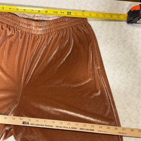 Victoria's Secret PINK Velvet Wide Leg Pants Copper Brown Rhinestone Logo Large