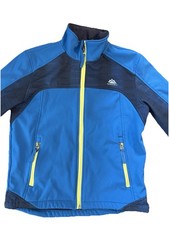 Snozu Unisex Kids Fleece Lined Nylon Shell Full Zip Blue Coat Jacket Sz M 10-12