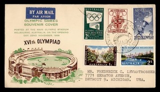 DR WHO 1956 AUSTRALIA FDC? OLYMPICS SPECIAL CANCEL R80719