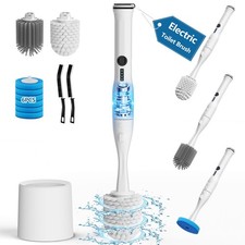 Toilet Brush and Holder Set, Toilet Bowl Scrubber Kit with 8 Replaceable Brus...