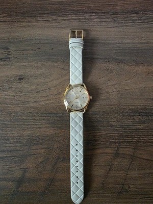 Citizen women's Eco-drive gold watch leather band