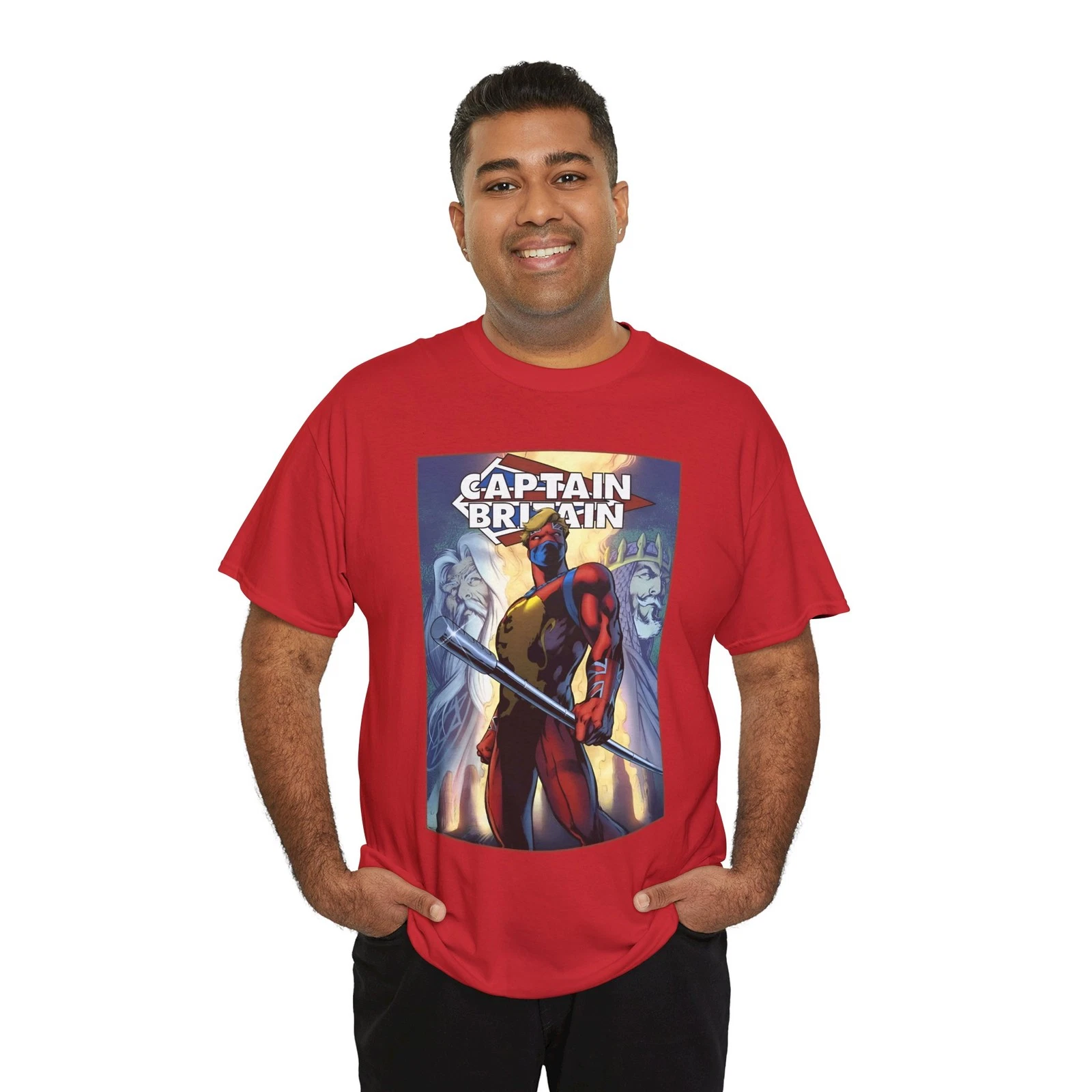 Captain Britain T-Shirt - Alan Davis Art - Excalibur Leader - Marvel Comics