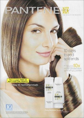 vintage PANTENE Hair Care 1-Page PRINT AD 2002 ESTEL ROVIRA pretty brunette