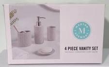4 Piece Vanity Set - Martha Stewart : Soap Dish, Tumbler, Toothbrush, Lotion