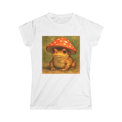 Frog and Mushroom Women's Softstyle Tee, Cute Graphic Tee, Nature Lover [...]