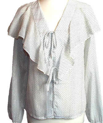 NEU DIVA'S ITALY  CREMEFARBENES OBERTEIL BLUSE MIT RÜSCHEN   GRÖSSE 10/12 # 151