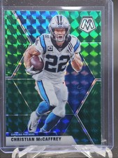 CHRISTIAN MCCAFFREY 2020 MOSAIC FOOTBALL GREEN PRIZM PANTHERS Q6903