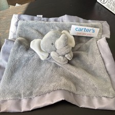 Carter  s Gray Elephant 14  Lovey Blanket Polka Dots Plush NEW with Tags B3