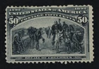 CKStamps: US Stamps Collection Scott#240 50c Columbian Mint H OG Gum Disturb